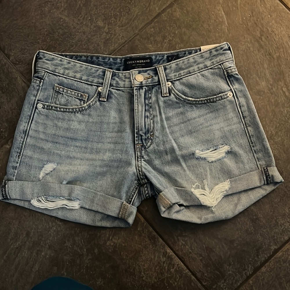 BNWT Lucky Brand Boyfriend denim shorts sz 25